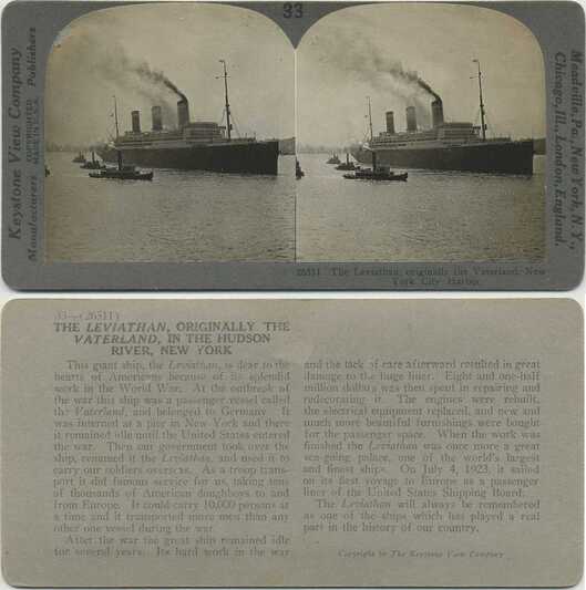 Ocean Liner The Leviathan in Harbor