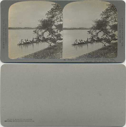 River Scene with Boat and People