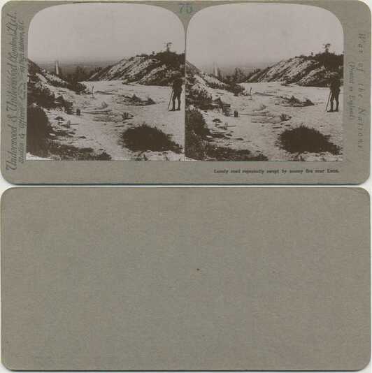 War-torn Road with Soldier near Lens