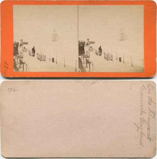 Pier with Distant Sailing Ship