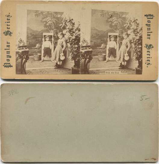 Children Posed with Studio Backdrop