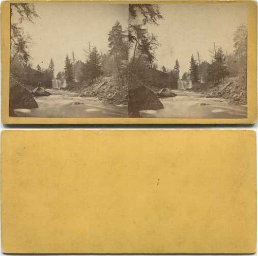 Waterfall and River with Man on Rock