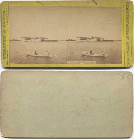 Fortress and Rowboat on Water