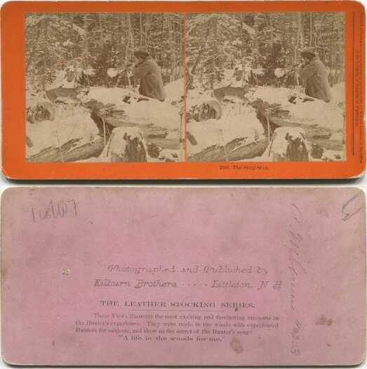 Hunter and Deer in Snowy Woods