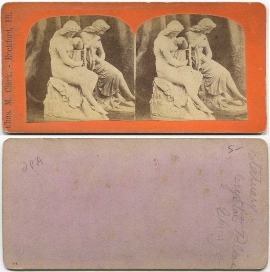 Two Female Statues with Lyre