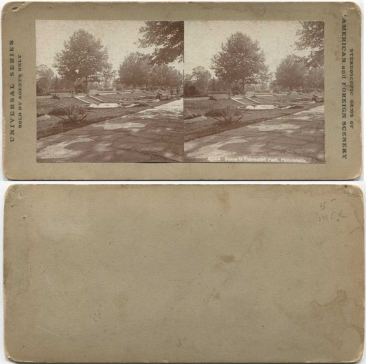 Park Landscape with Steps and Pond
