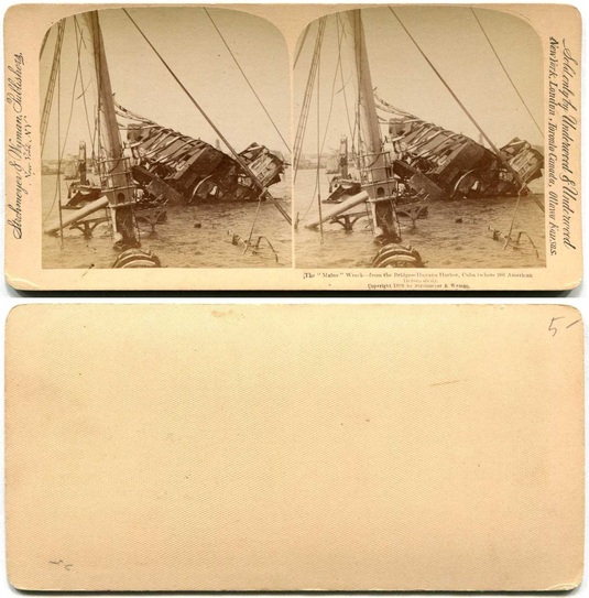 USS Maine Wreckage in Harbor