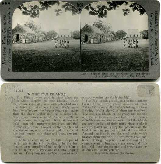 Fijian Huts and Native Prince