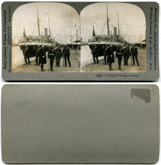 Group of German Officers and Ship