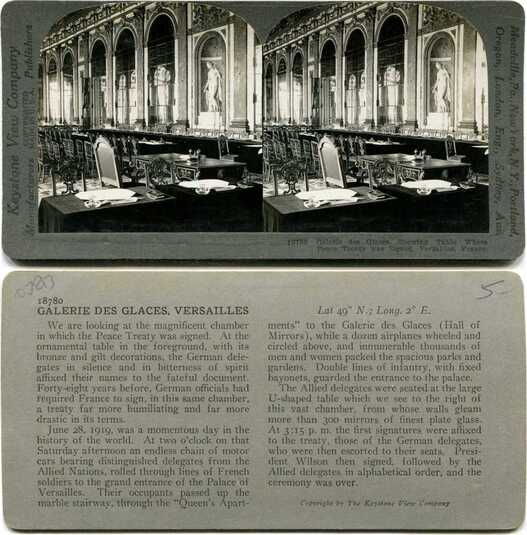 Hall of Mirrors, Peace Treaty Table