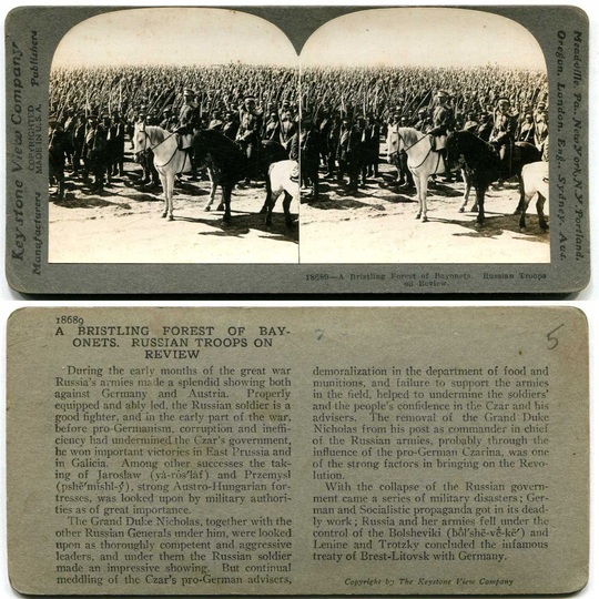 Russian Troops on Review with Bayonets