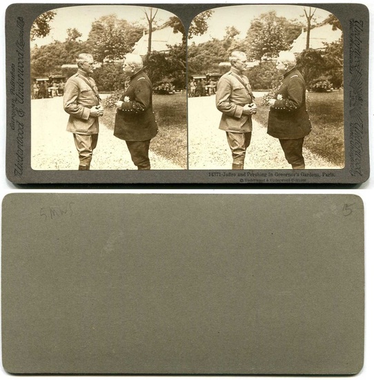 Generals Joffre and Pershing in Garden