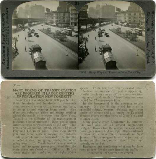 City Street with Elevated Train & Bus