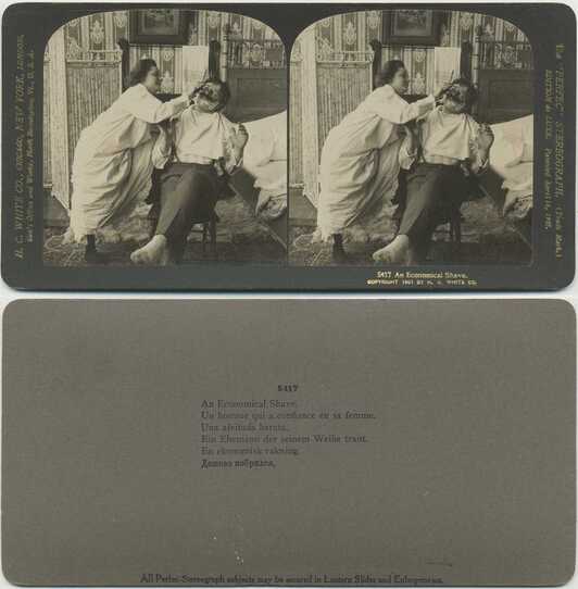 Woman Shaving Man