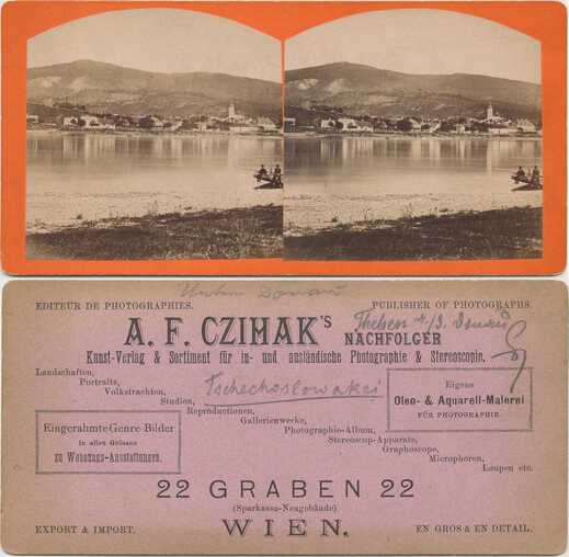 River Scene with Town and Fisherman
