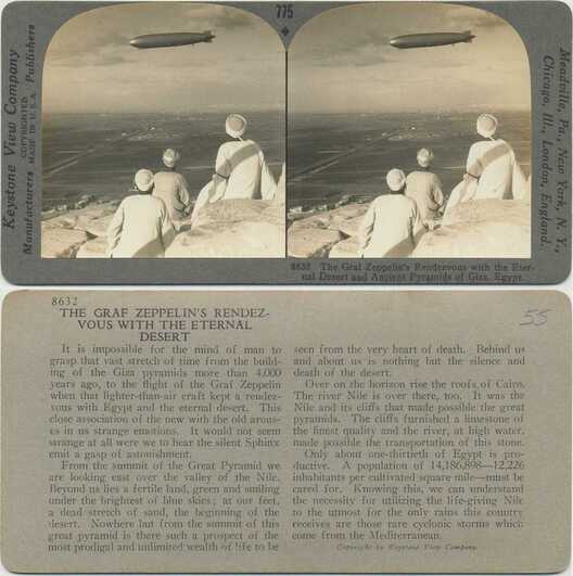 Graf Zeppelin over Giza Desert & Pyramids