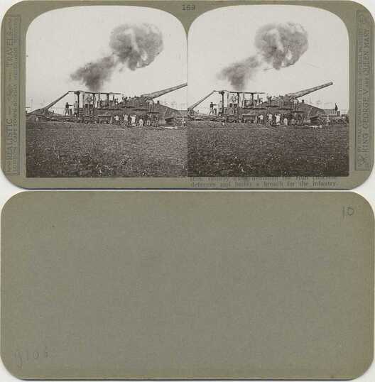 Railway Guns Firing in Battle