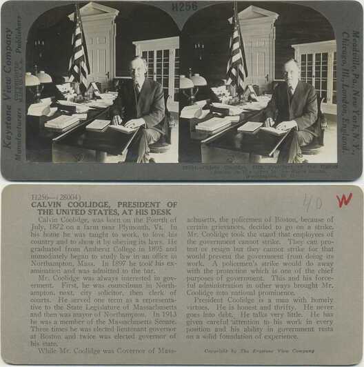 Calvin Coolidge at His Desk
