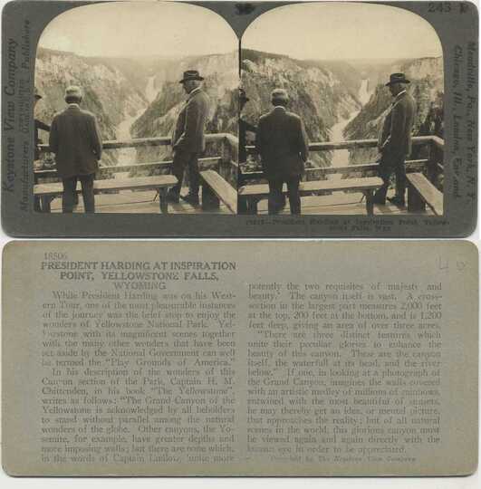 President Harding at Yellowstone Falls