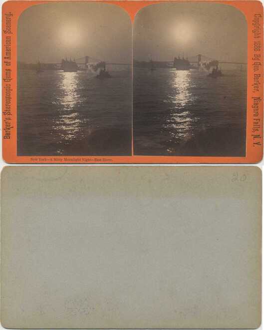Moonlit River with Bridge and Boats