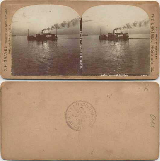 Steamboat on Lake Erie at Moonlight