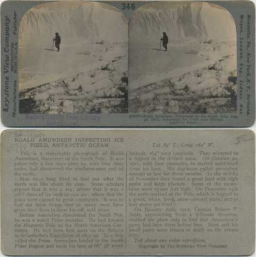 Amundsen Inspecting Antarctic Ice Field