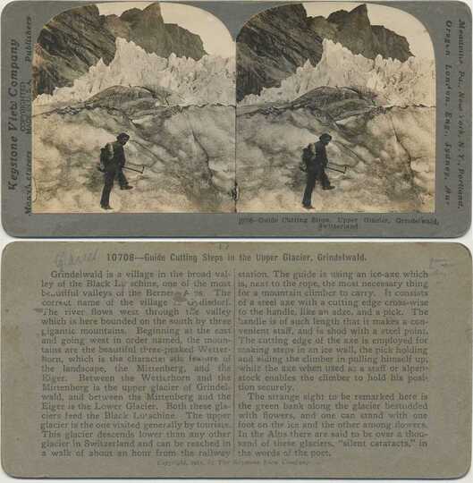 Guide Cutting Steps on Glacier