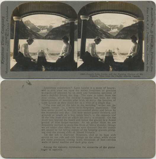 Women & Dog by Lake Louise Glaciers