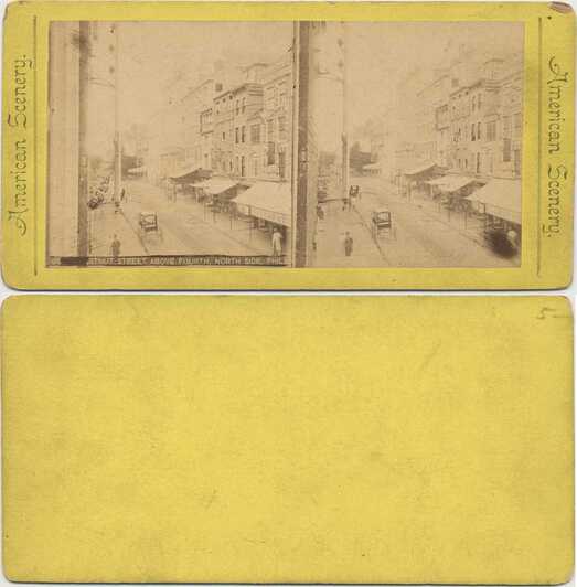City Street with Shops & Pedestrians