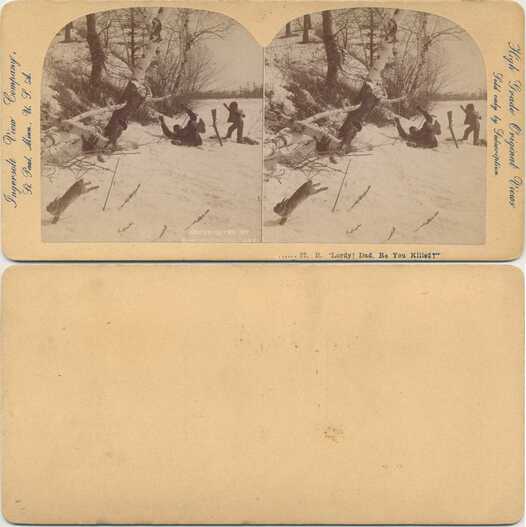 Hunters and Rabbit in Snow