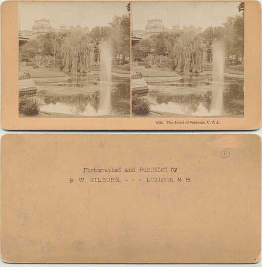 Park Pond with Fountain & Building