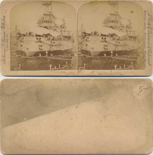 Battleship Oregon in Dry Dock