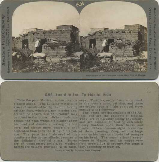 Adobe Hut and Peon in Mexico