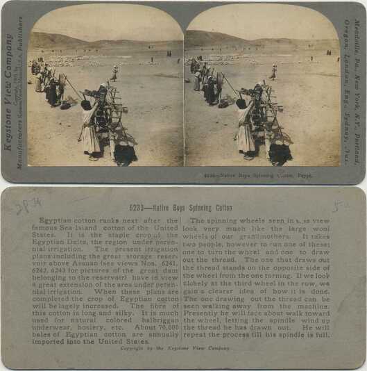Native Boys Spinning Cotton