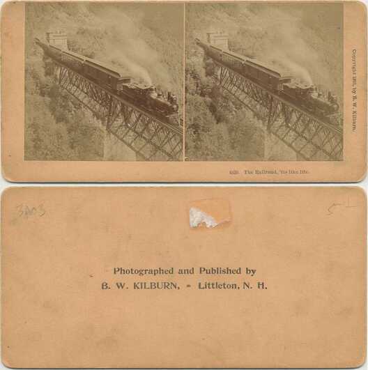 Train on Mountain Trestle Bridge
