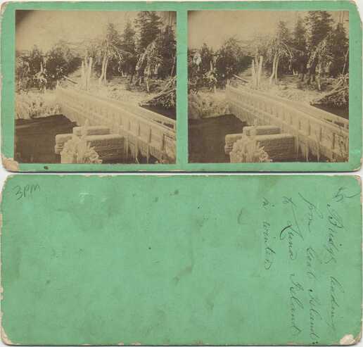 Icy Bridge in Winter Landscape