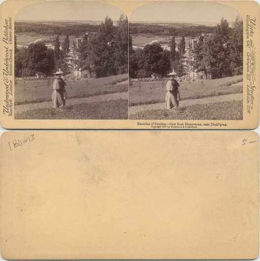 Woman overlooking valley, Sweden