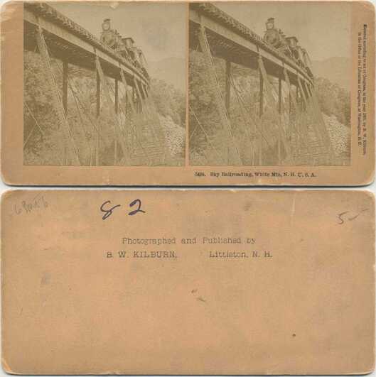 Train on High Railroad Bridge