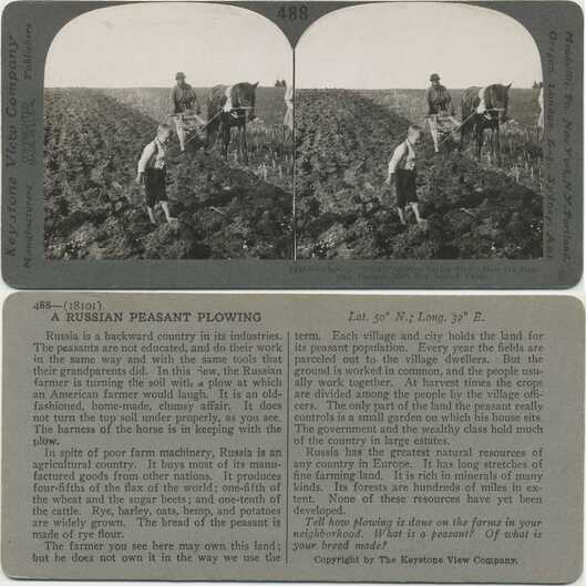 Russian Peasant Plowing Field