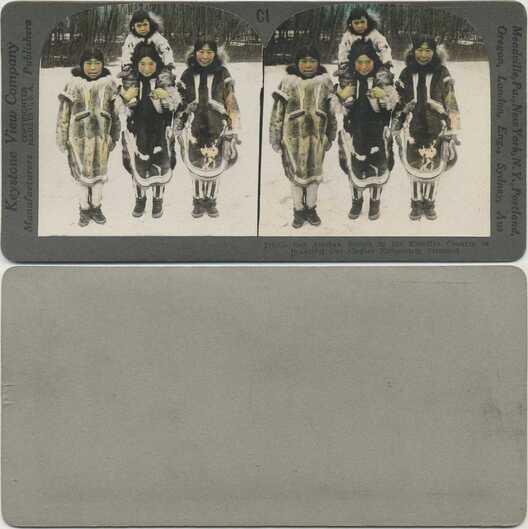 Alaskan Sisters in Fur Clothes