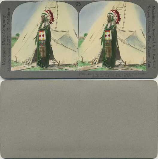 Pawnee Chief Black Horse in Headdress