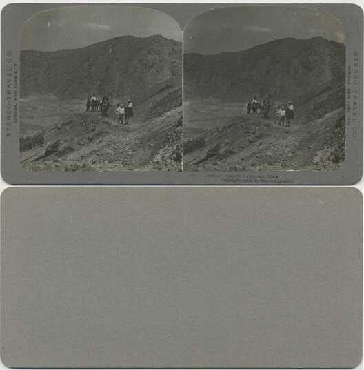 Tourists climbing Mount Vesuvius