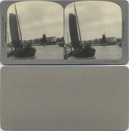 Boat setting sail in Dutch village