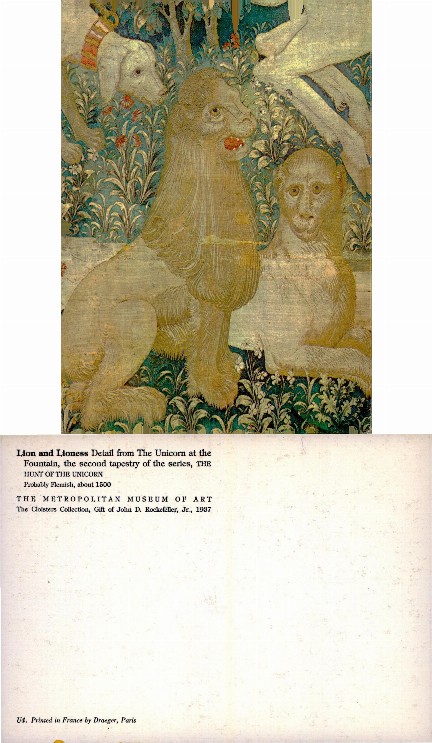 Lion & Lioness Tapestry Detail