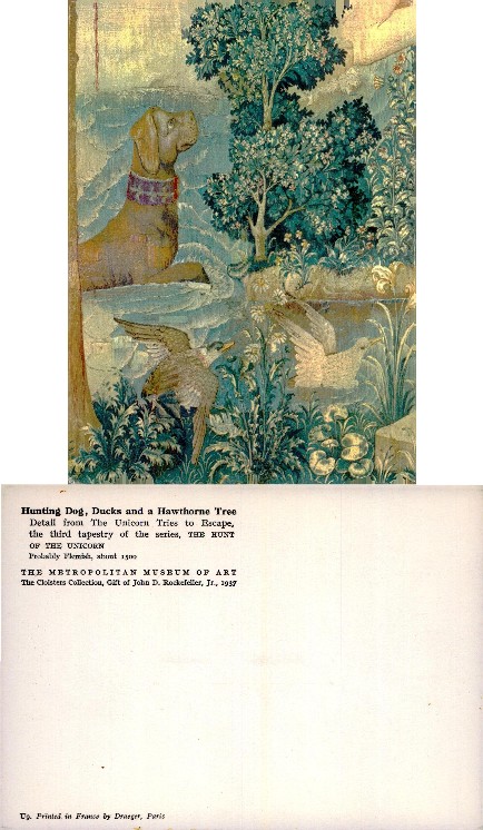 Tapestry: Dog, Ducks, Hawthorne Tree