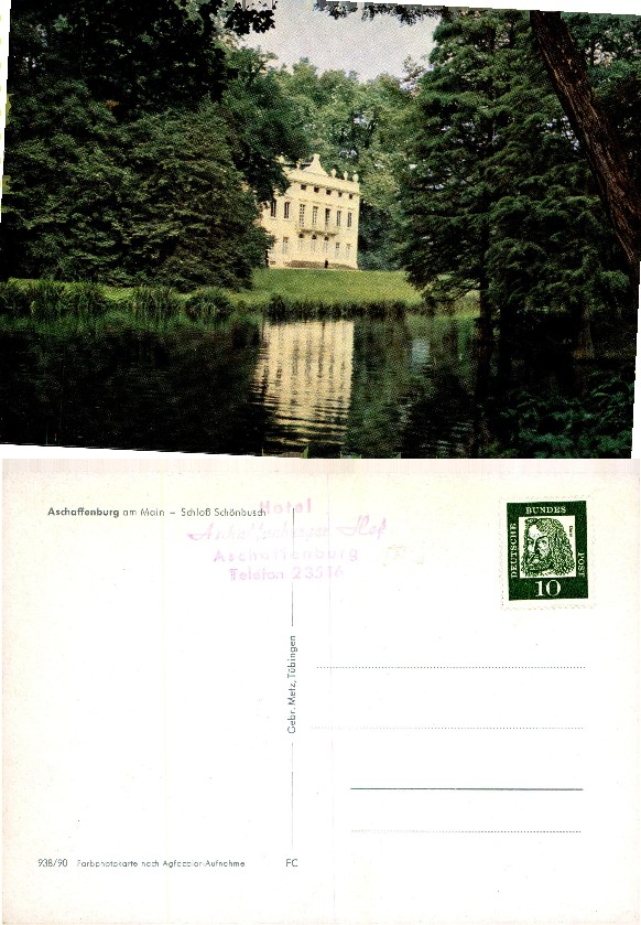 Schloss Schönbusch by a pond