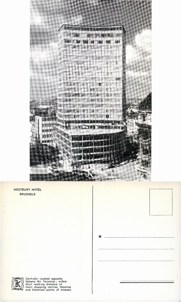 Modern Hotel Skyscraper with Flags