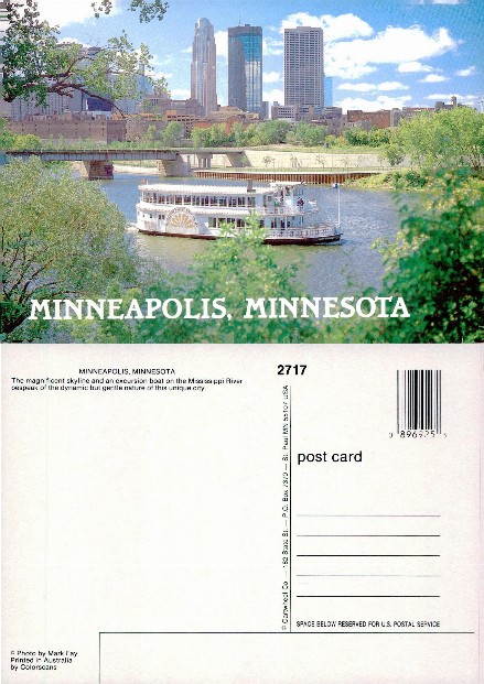 Minneapolis Skyline, River, Boat