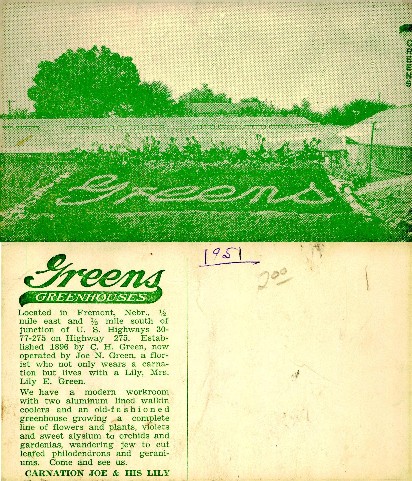 Greens Greenhouses Floral Sign