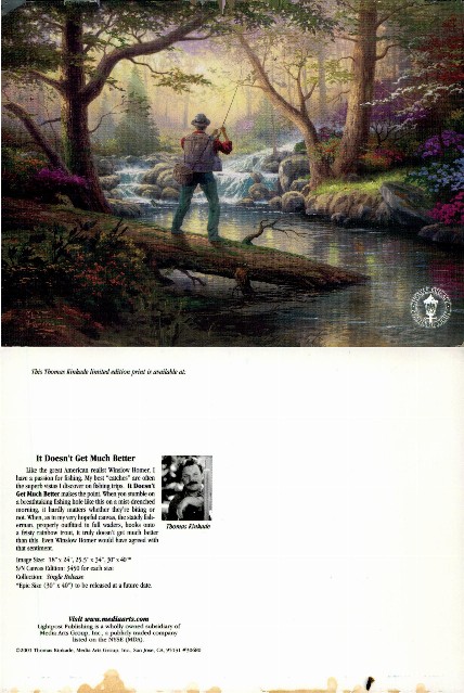 Man Fly Fishing on Log in Woods